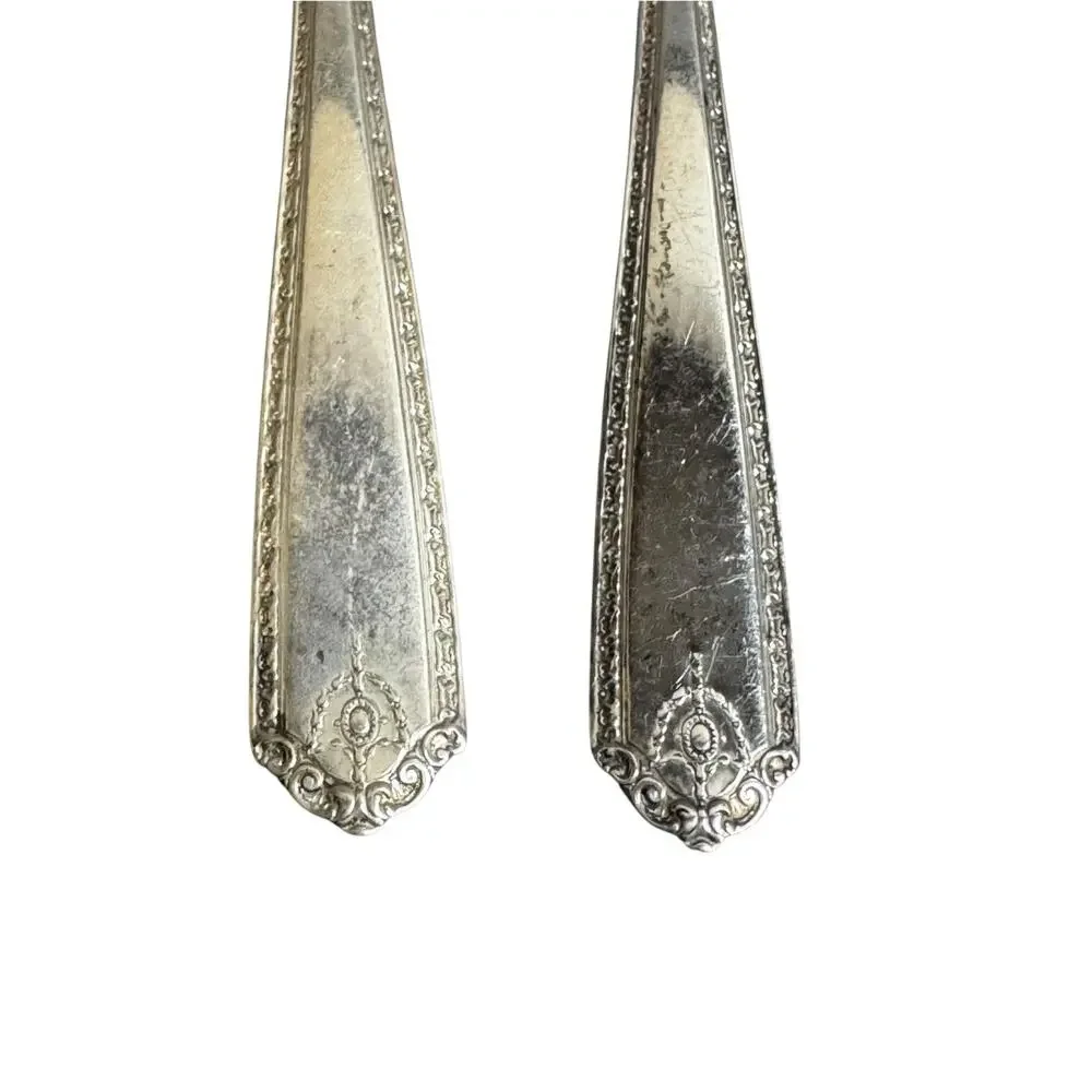 Qty 2 - Vintage 1940s Sterling Silver Lady Hilton By Westmorland Short Spoons